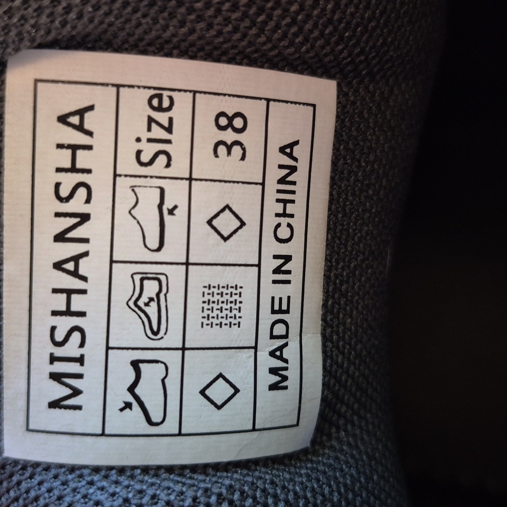 Mishansha Black Boots with Straps and Rugged Design Size 38 Hiking Outdoors - Picture 5 of 6